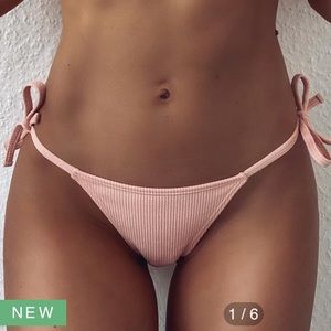 SHEIN Rib Tie Side Bikini Panty
